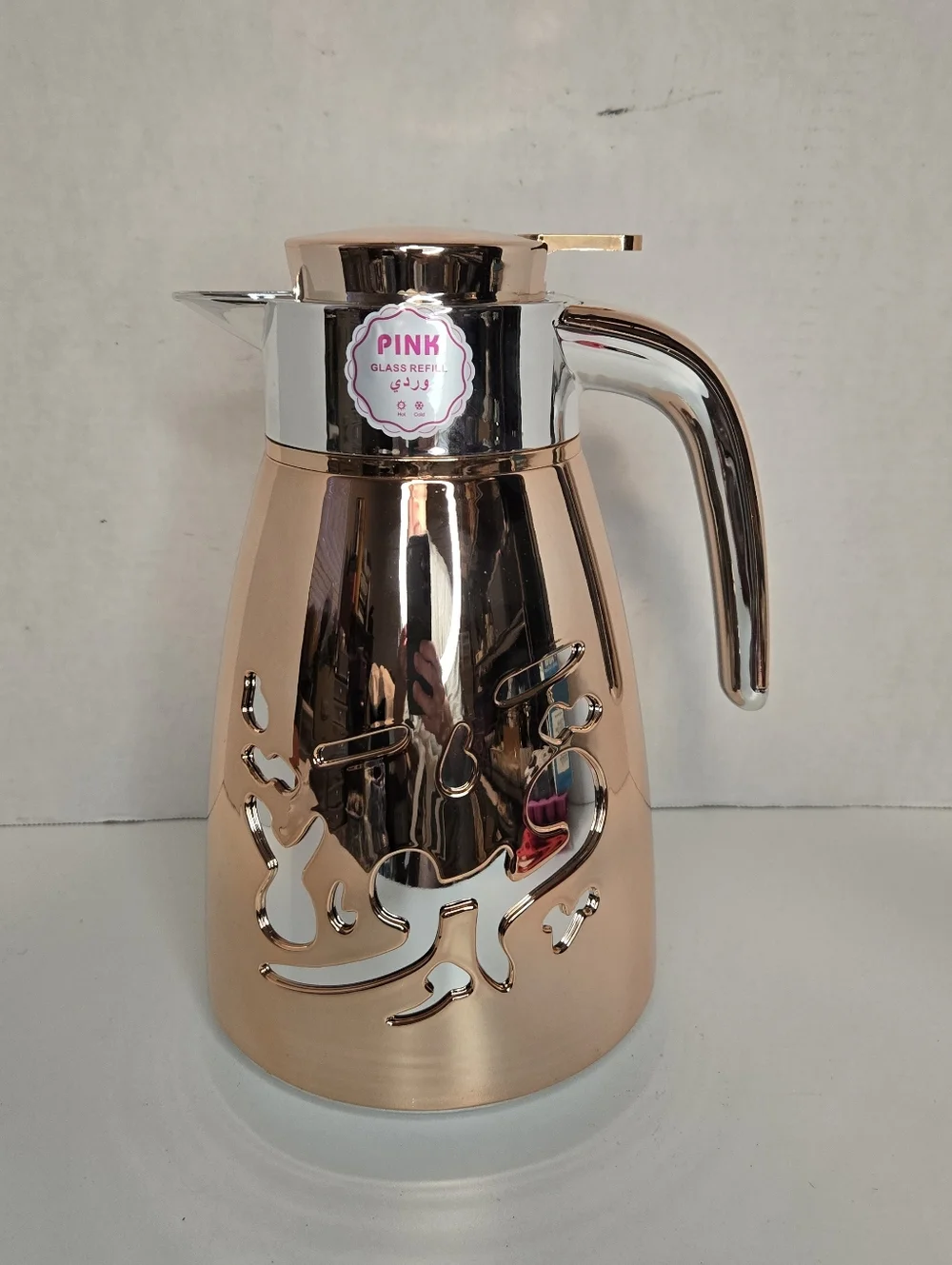 Arabic Vacuum Flask - Kahwa - Coffee Insulated Hot & Cold 1 Liter Rose Gold NEW